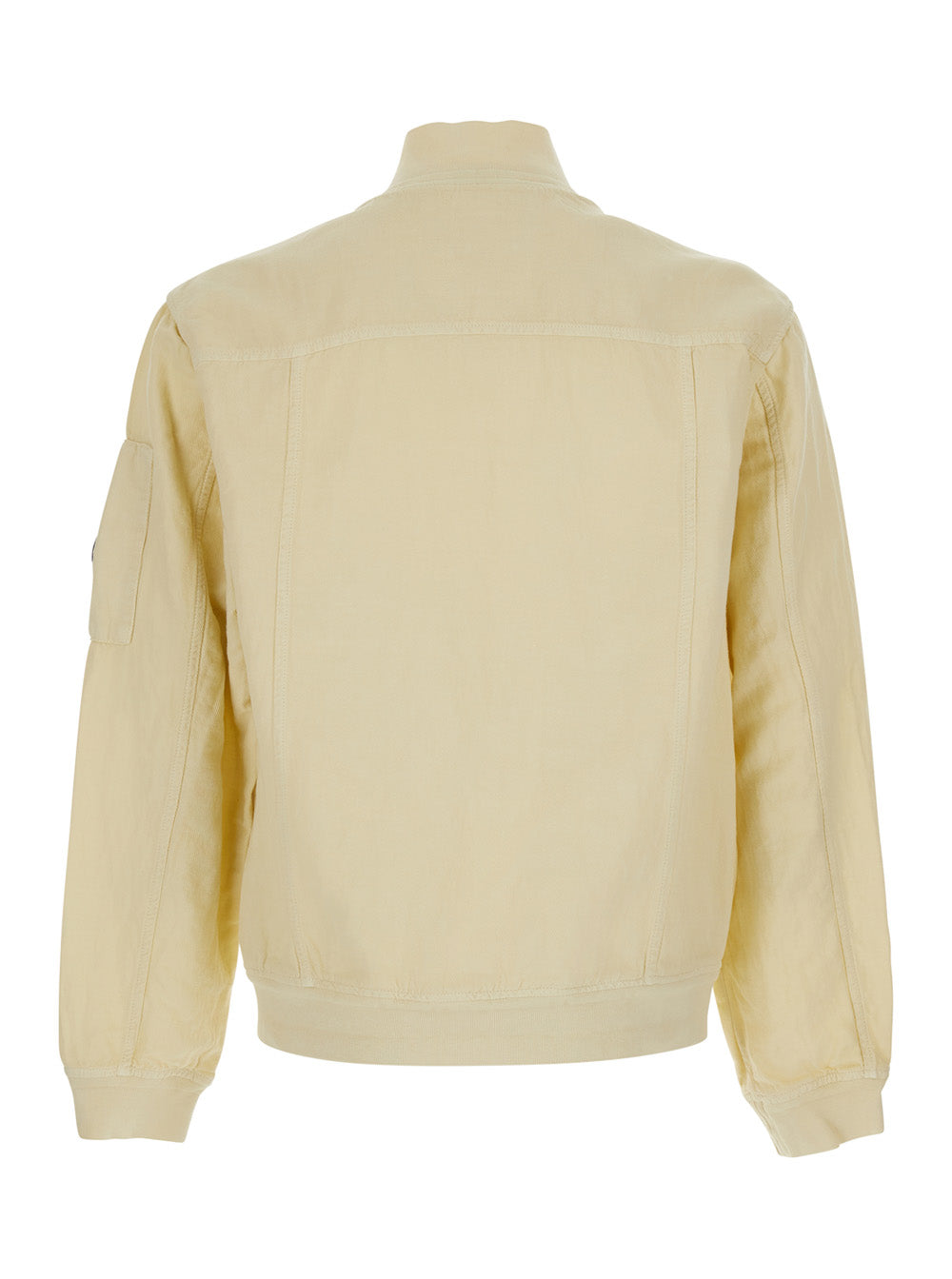 C.P. Company Men Beige 'Lino' Jacket With Front Closure And Side Pockets In Cotton And Linen For Men C.P. COMPANY