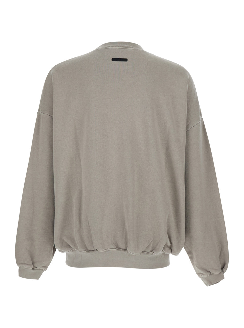 Fear Of God Men Gray Crewneck Sweatshirt With Dropped Shoulders And Maxi Logo Print On The Front In Cotton For Men FEAR OF GOD
