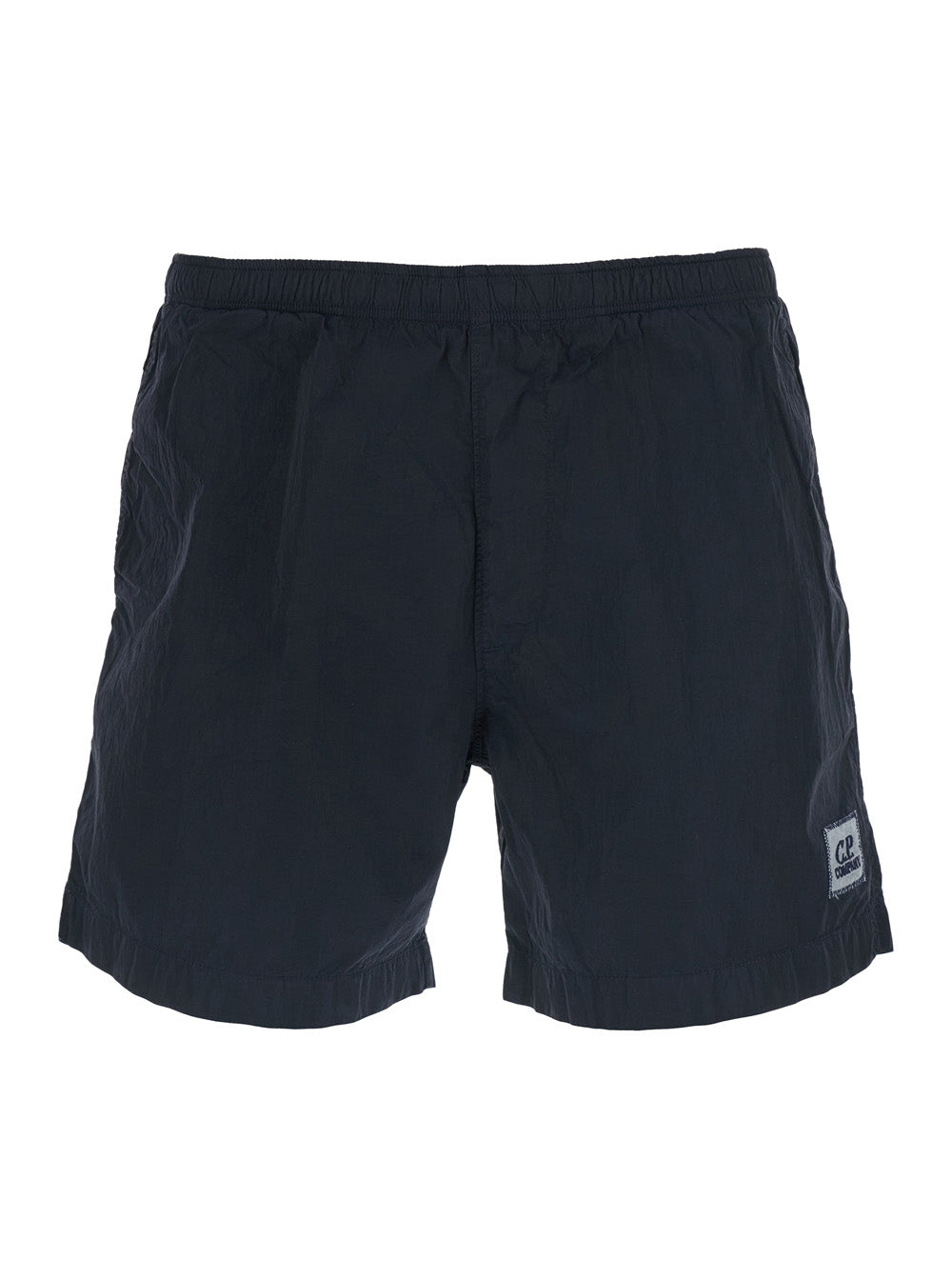 C.P. Company Men Blue Swim Shorts With Logo On The Front In Tech Fabric Men C.P. COMPANY