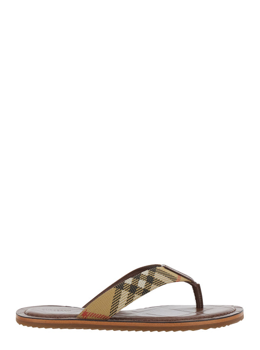 Burberry Women Sandals 'Le Pavillon' Beige With Elegant Leather Details For Women BURBERRY