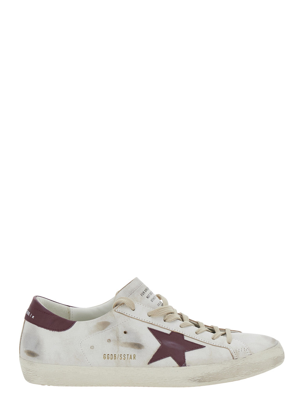 Golden Goose Men Superstar' White Low Top Sneakers With Star Patch On The Side And Logo Lettering On The Heel In White Leather For Men GOLDEN GOOSE