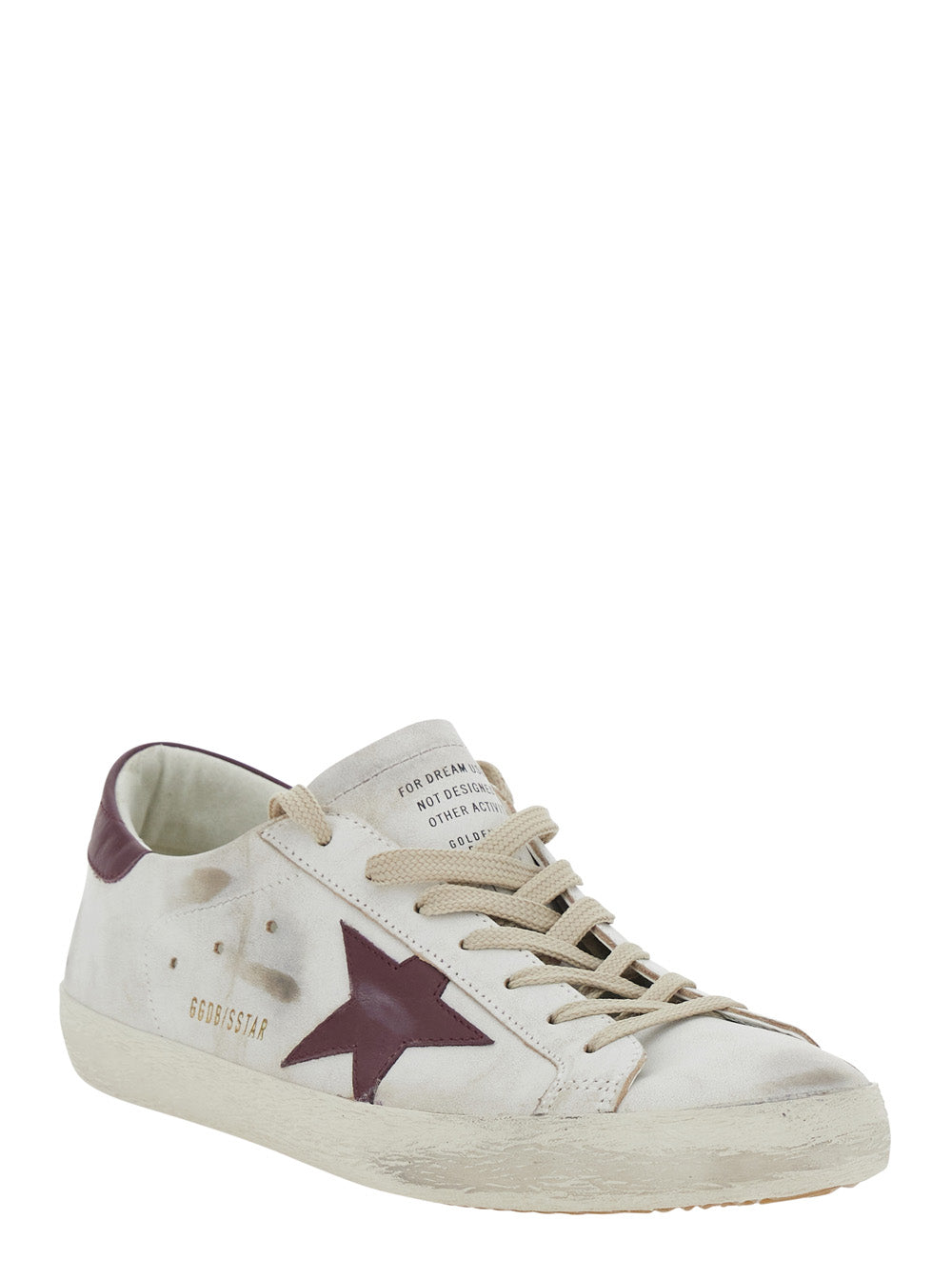 Golden Goose Men Superstar' White Low Top Sneakers With Star Patch On The Side And Logo Lettering On The Heel In White Leather For Men GOLDEN GOOSE