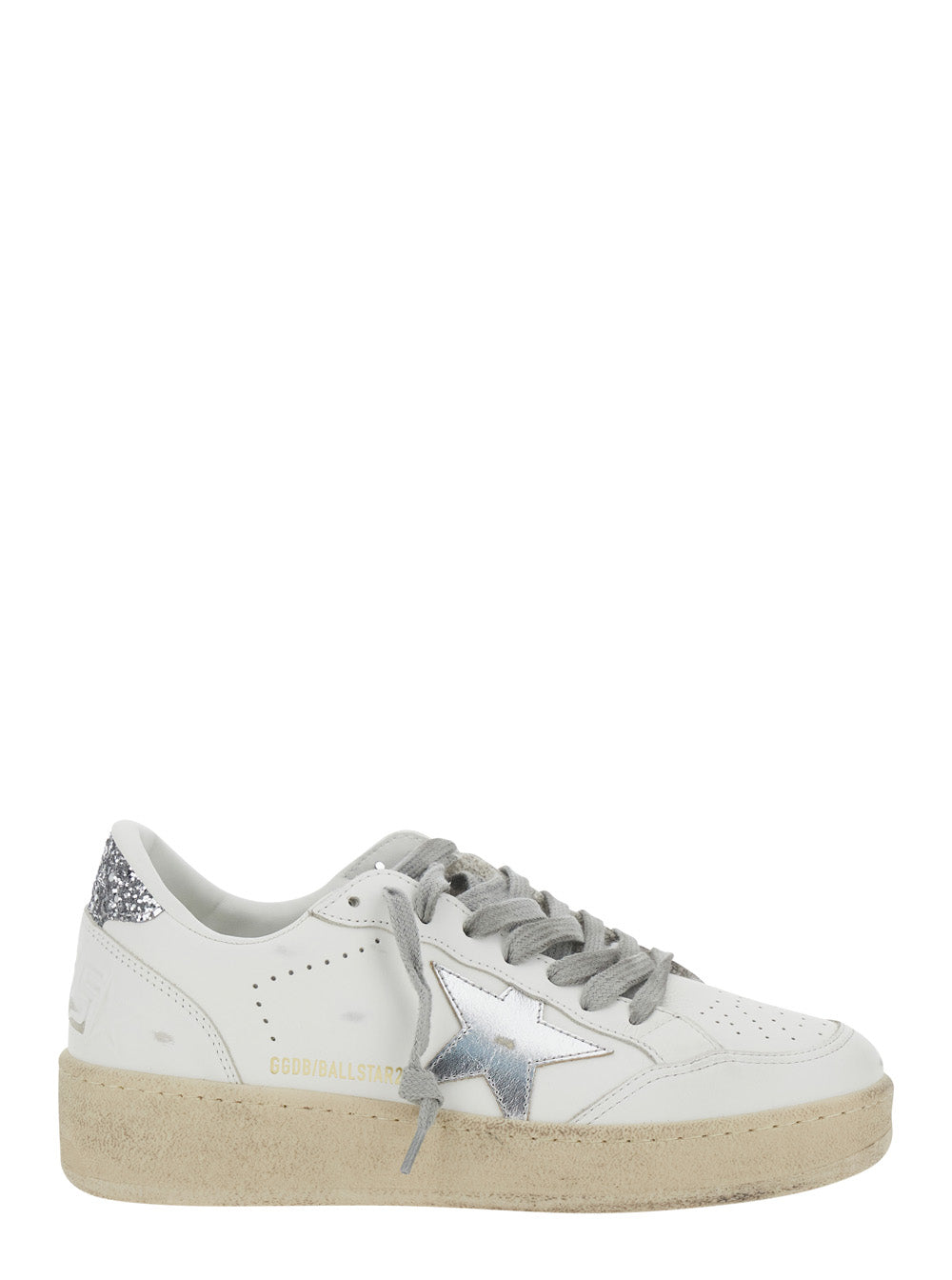 Golden Goose Women Ballstar 2 Leather Upper And Spur Laminated Star Glitter Heel GOLDEN GOOSE