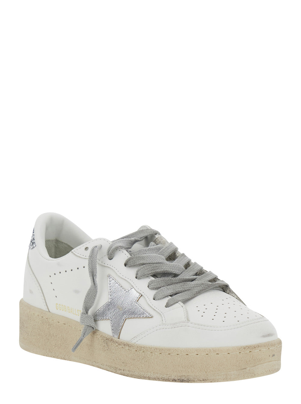 Golden Goose Women Ballstar 2 Leather Upper And Spur Laminated Star Glitter Heel GOLDEN GOOSE