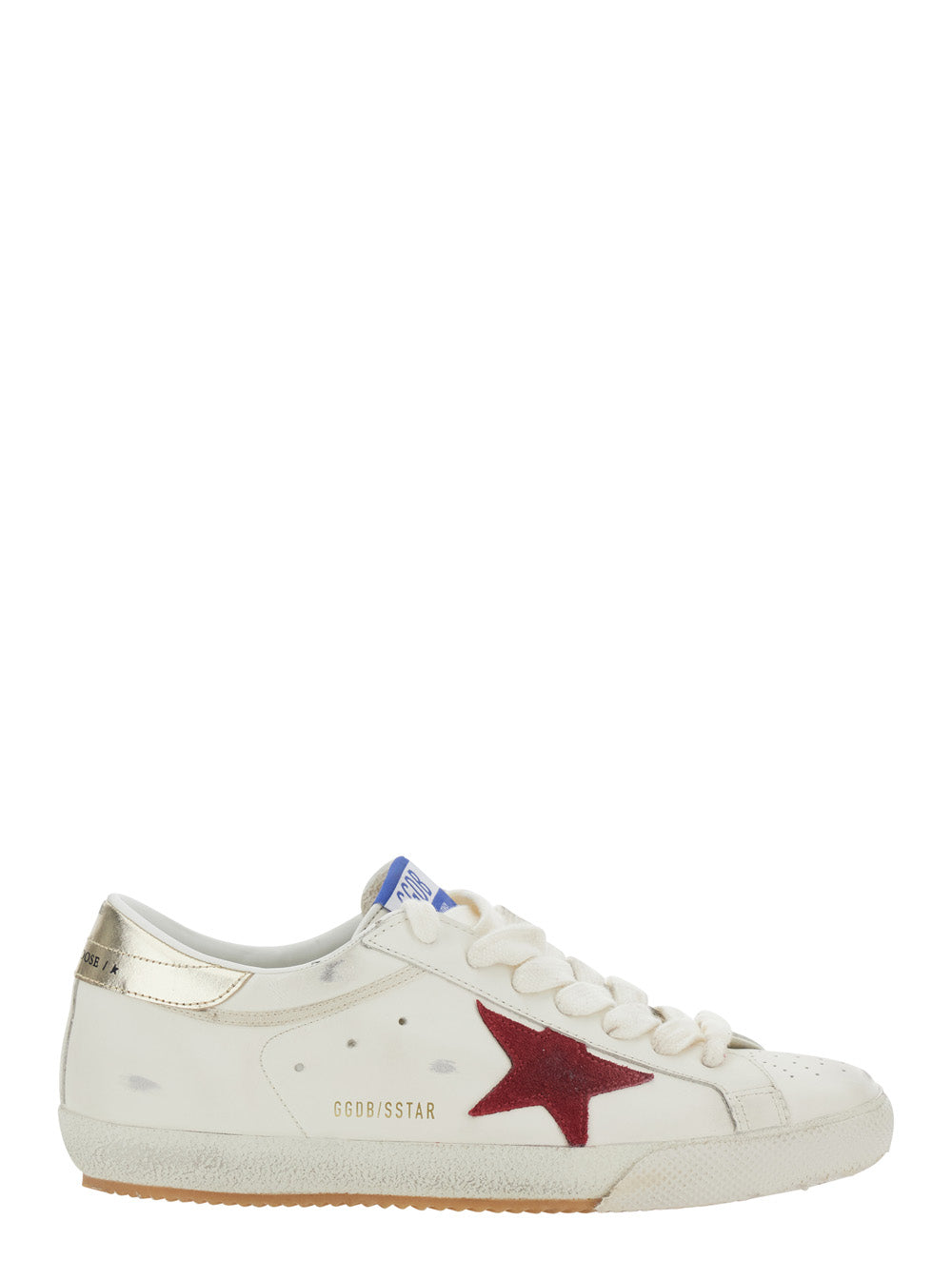 Golden Goose Men 'Superstar' White Low Sneakers Vintage Effect With Gray Pull-Tab In Leather Men GOLDEN GOOSE