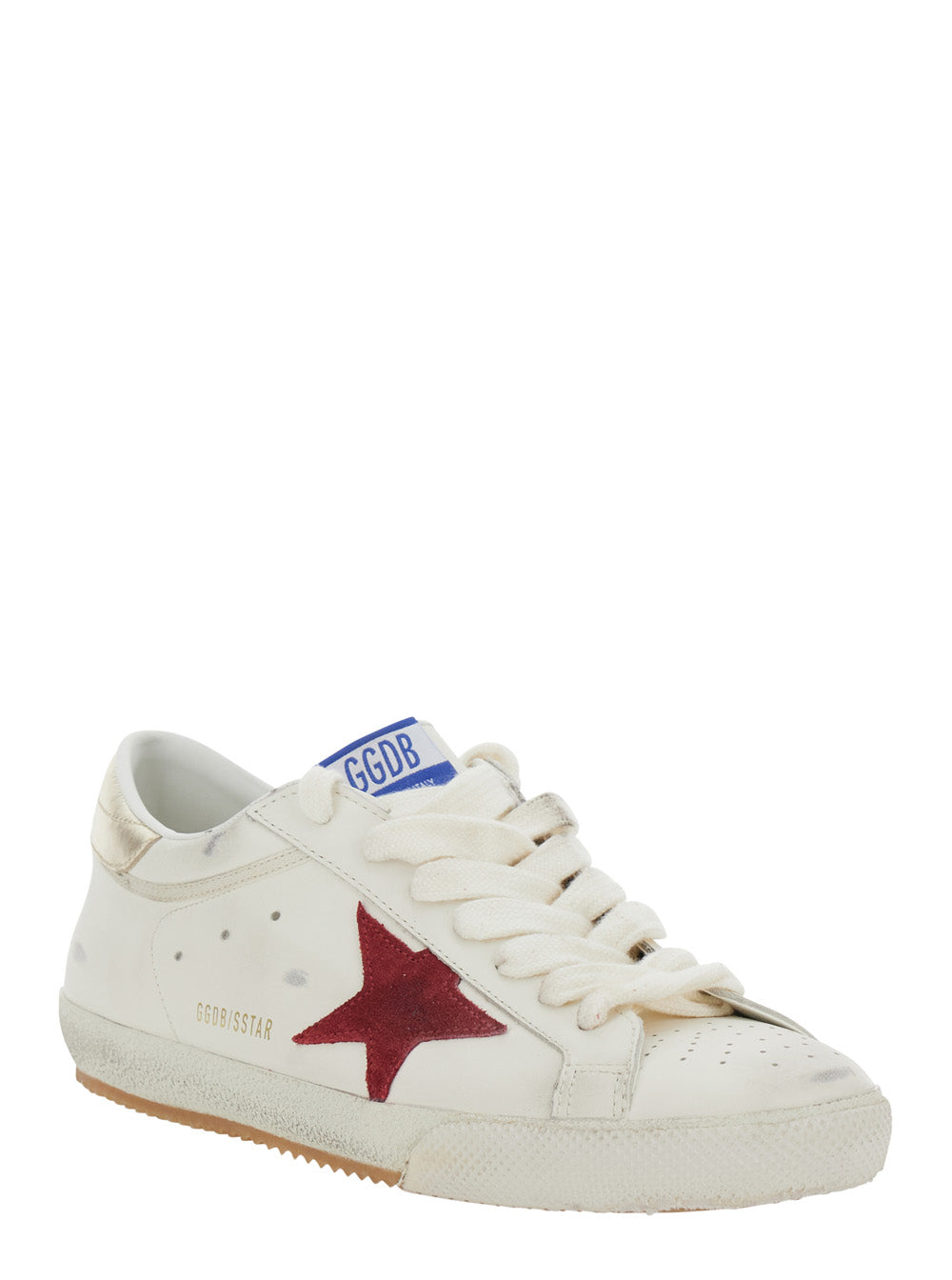 Golden Goose Men 'Superstar' White Low Sneakers Vintage Effect With Gray Pull-Tab In Leather Men GOLDEN GOOSE