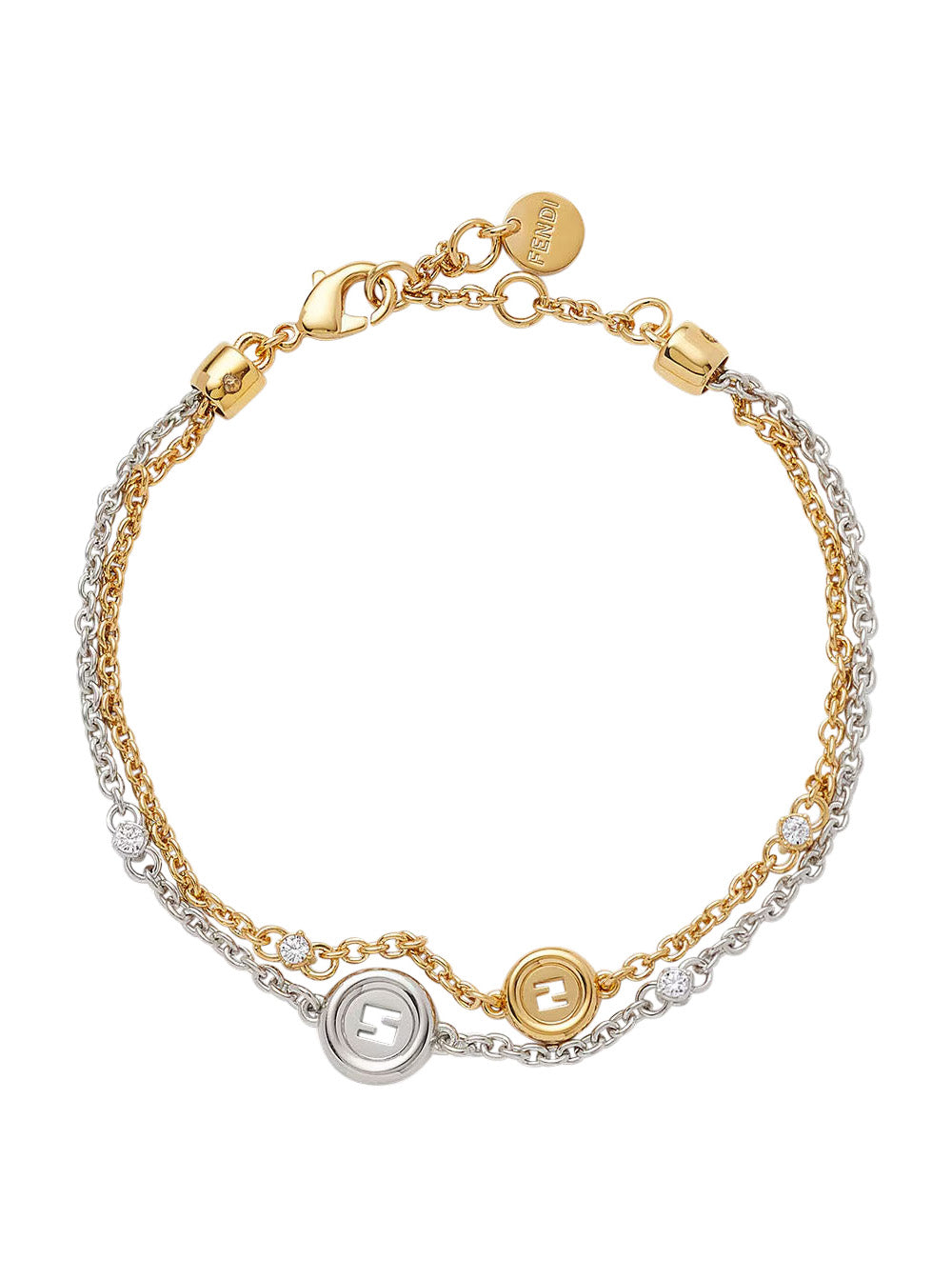 Fendi Women Bracelet 'Ever Round Stud' In Metallic Bronze For Women FENDI