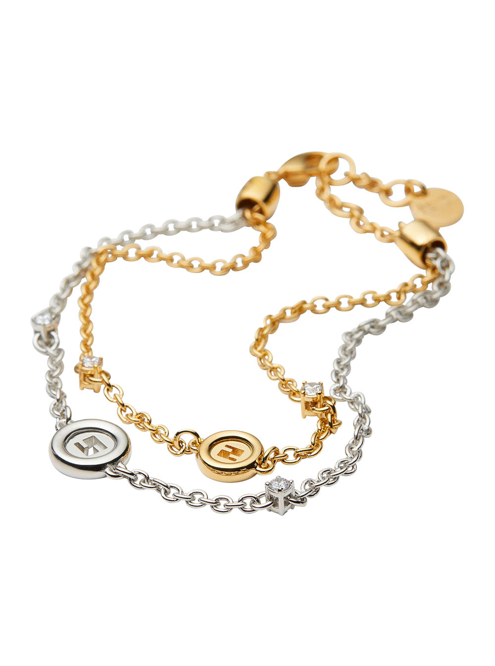 Fendi Women Bracelet 'Ever Round Stud' In Metallic Bronze For Women FENDI