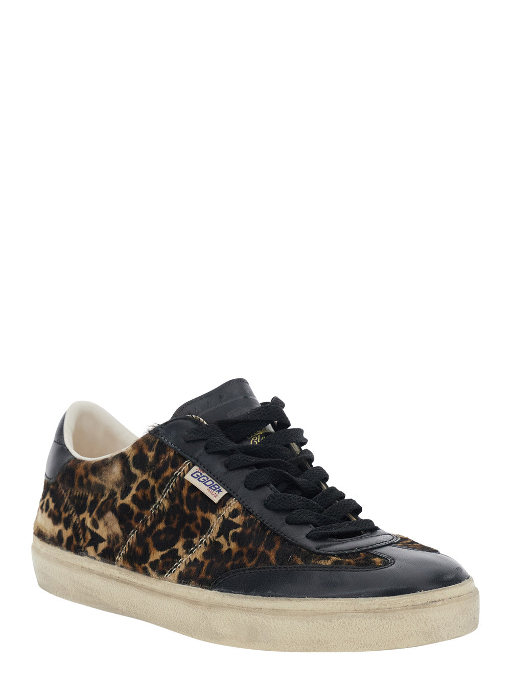 Golden Goose Men 'Soul-Star' Brown Sneaker Low Top With Logo Patch On The Tongue And Leopard Motif In Leather Men GOLDEN GOOSE