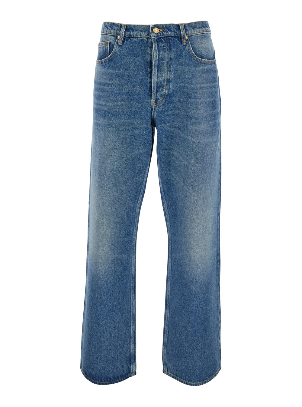 Golden Goose Men Blue Wide Leg Jeans In Cotton Man GOLDEN GOOSE