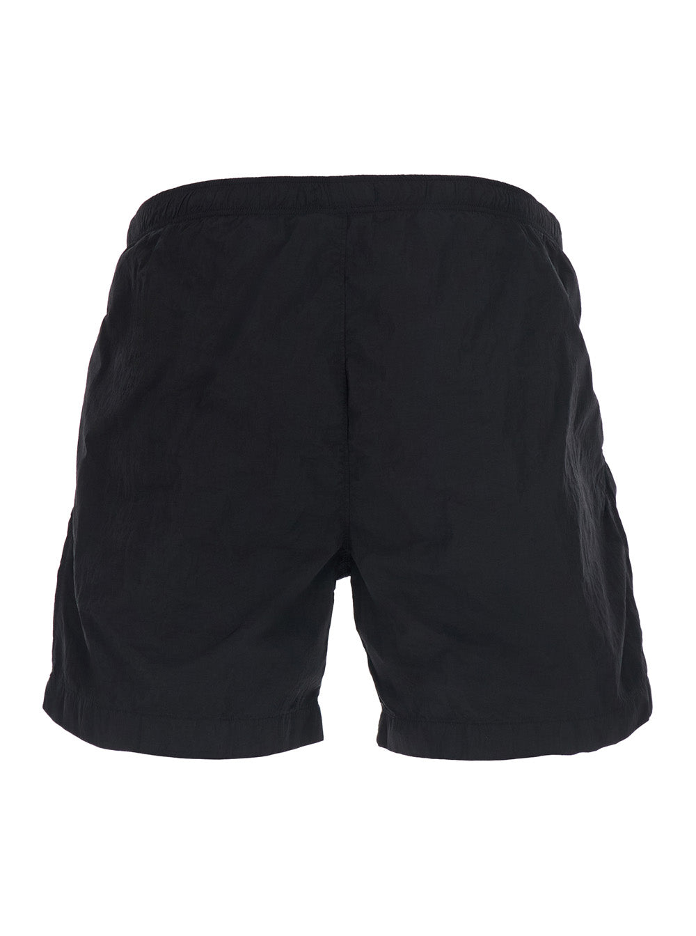C.P. Company Men Black Swim Shorts With Logo On The Front In Tech Fabric Men C.P. COMPANY