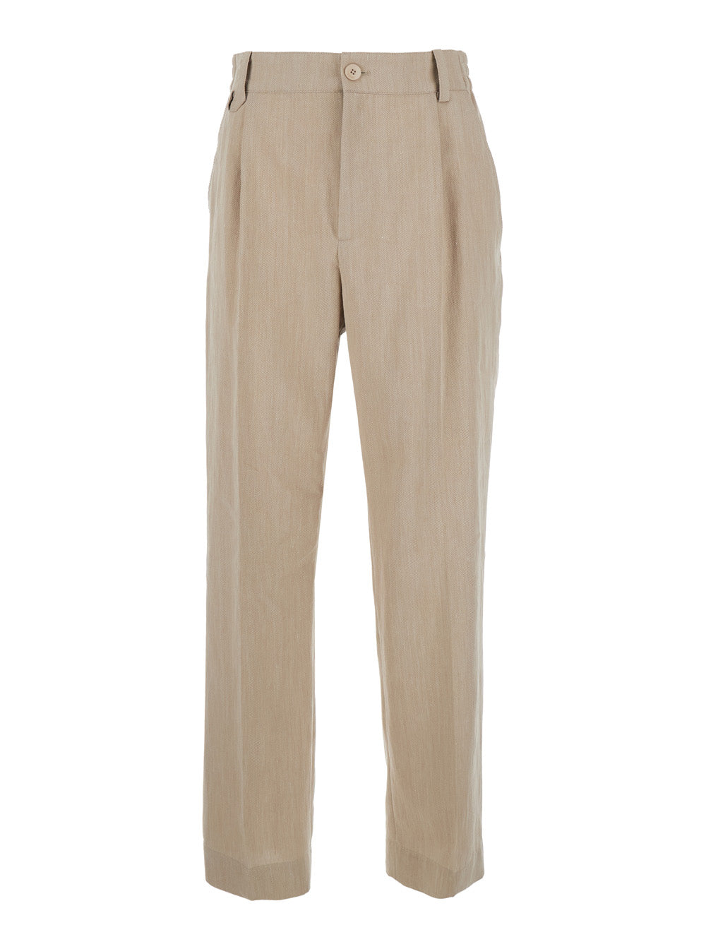 Jacquemus Men Pants 'Le Pantalon Croisiere' Beige With Elasticated Waist And Side Pockets In Linen For Men JACQUEMUS