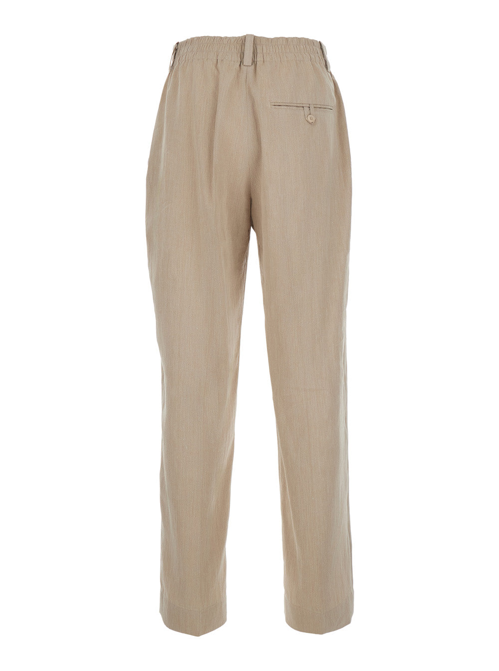 Jacquemus Men Pants 'Le Pantalon Croisiere' Beige With Elasticated Waist And Side Pockets In Linen For Men JACQUEMUS