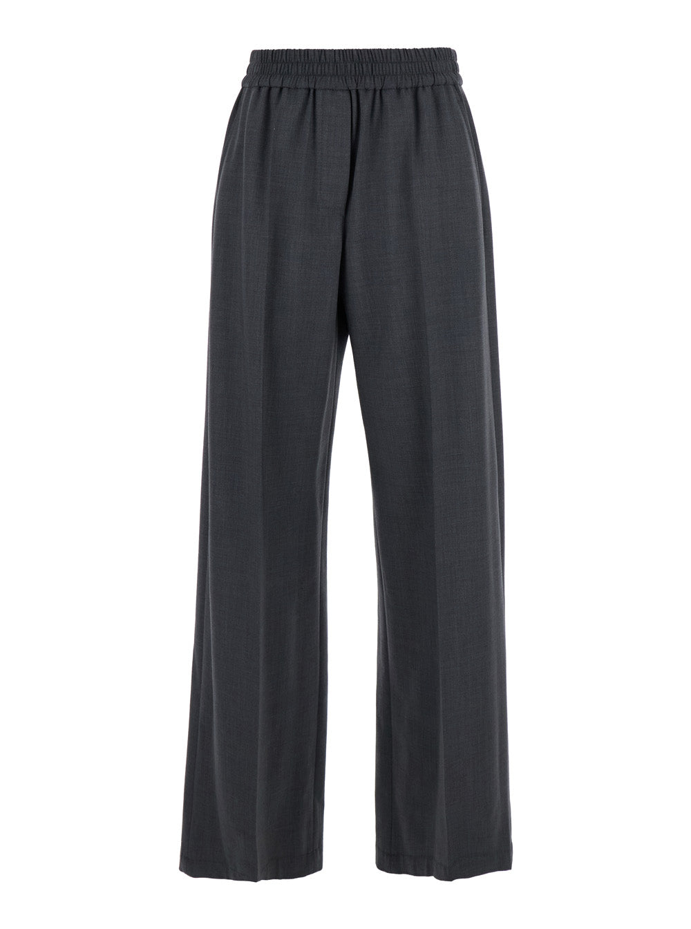 Brunello Cucinelli Women Grey Pants With Elasticized Waist In Stretch Wool Blend Women BRUNELLO CUCINELLI
