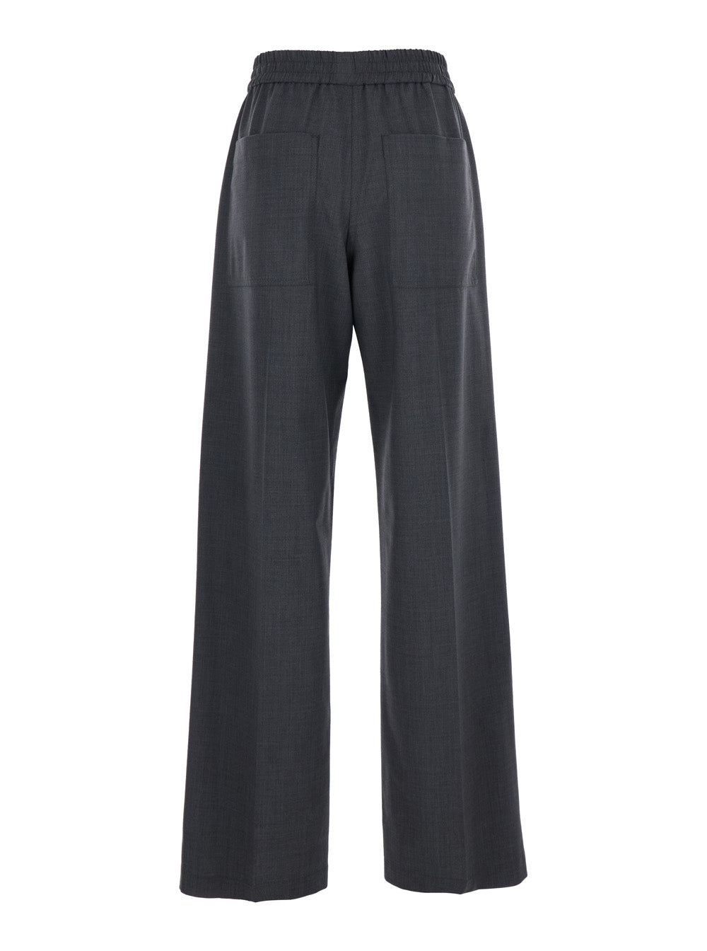 Brunello Cucinelli Women Grey Pants With Elasticized Waist In Stretch Wool Blend Women BRUNELLO CUCINELLI