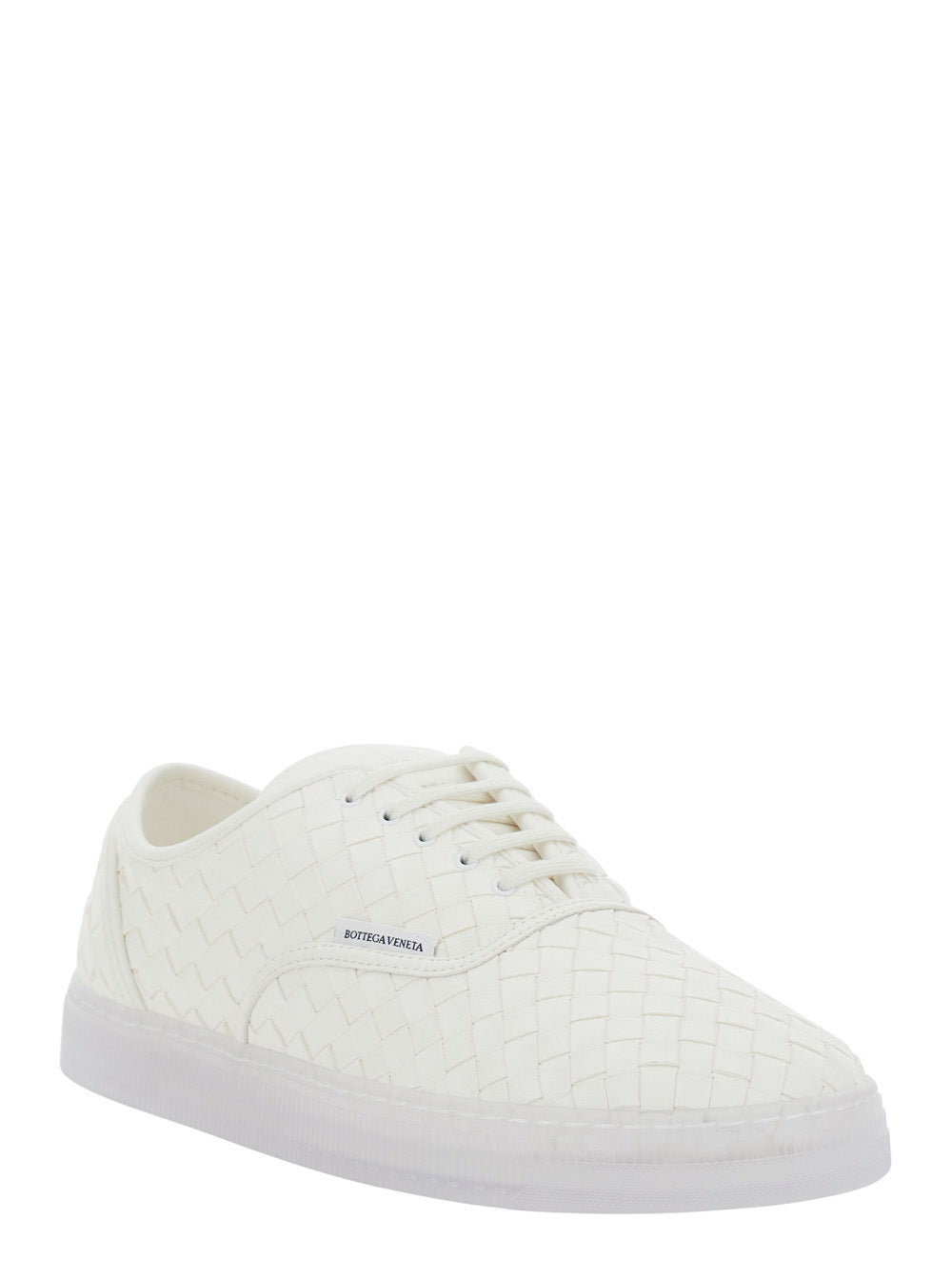 Bottega Veneta Women 'Serenawhite Sneakers With Logo Lettering On The Tongue And Intreccio Motif In Leather For Women BOTTEGA VENETA