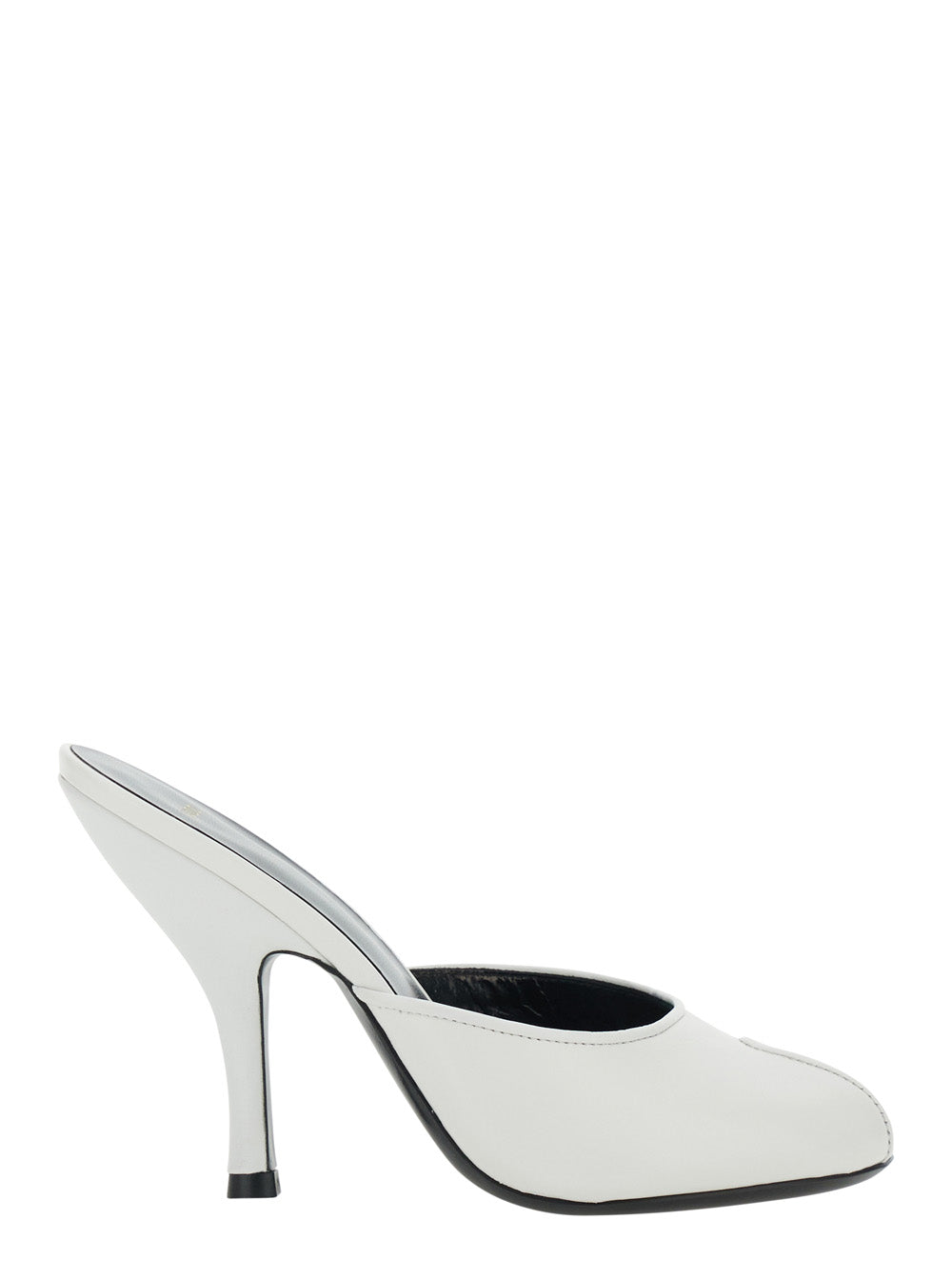 Jude Women 'Date' White Heeled Sandals With Cut-Out Toe In Leather Women JUDE