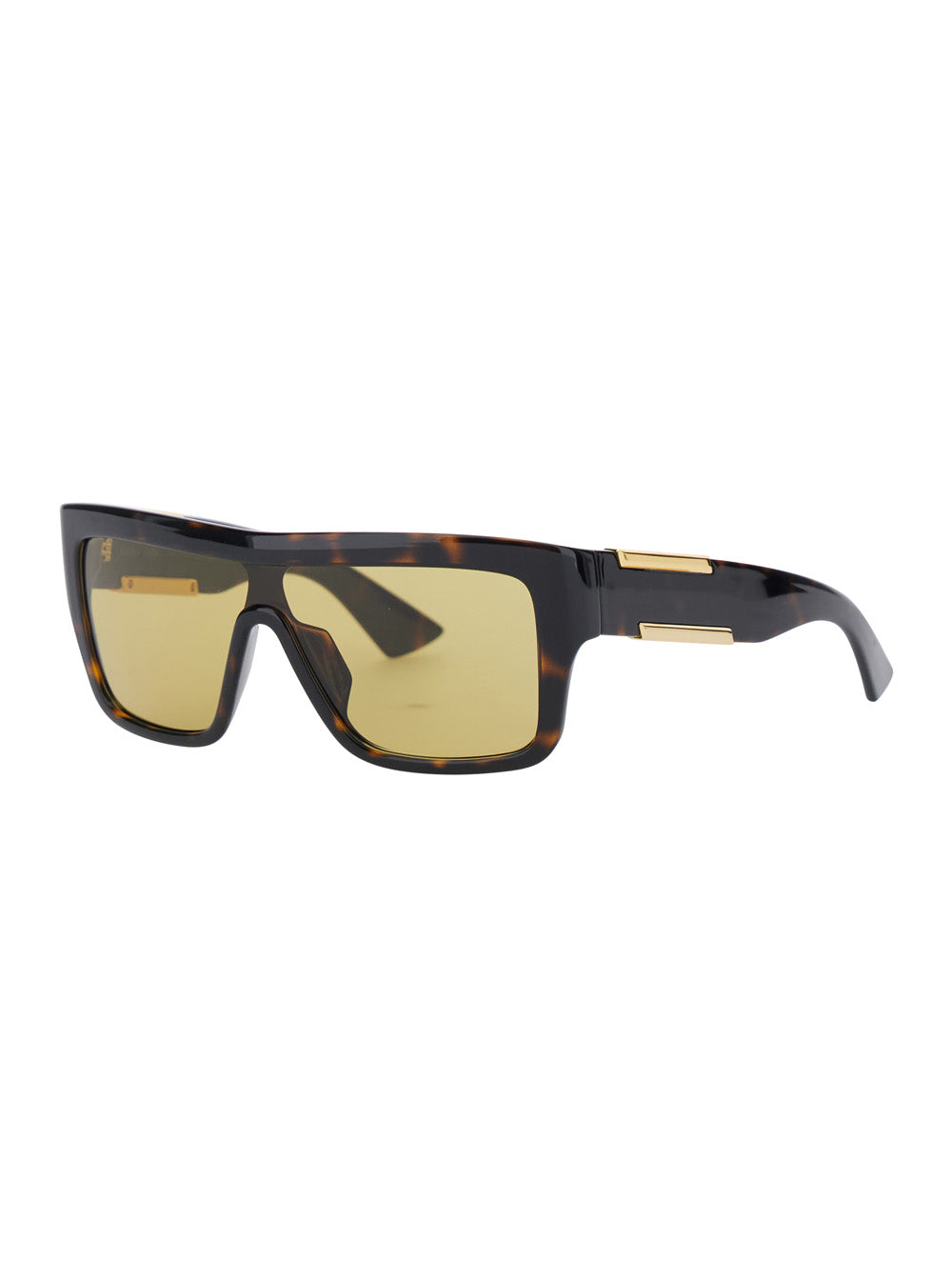 Bottega Veneta Women Brown Aviator Sunglasses With Square Lenses And Metal Plates On The Side In Plastic For Women BOTTEGA VENETA
