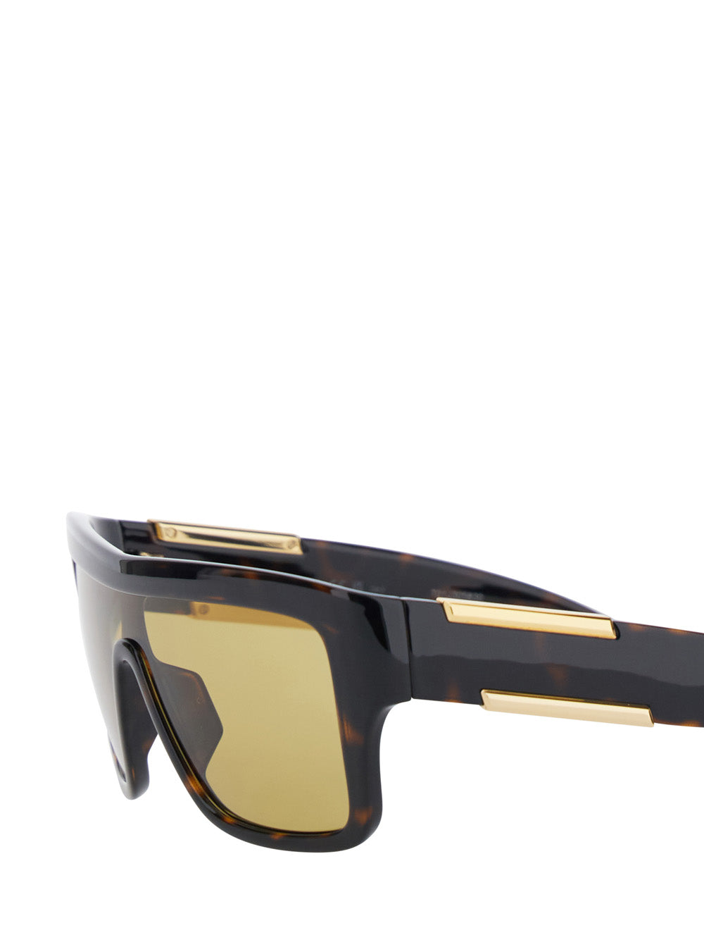 Bottega Veneta Women Brown Aviator Sunglasses With Square Lenses And Metal Plates On The Side In Plastic For Women BOTTEGA VENETA