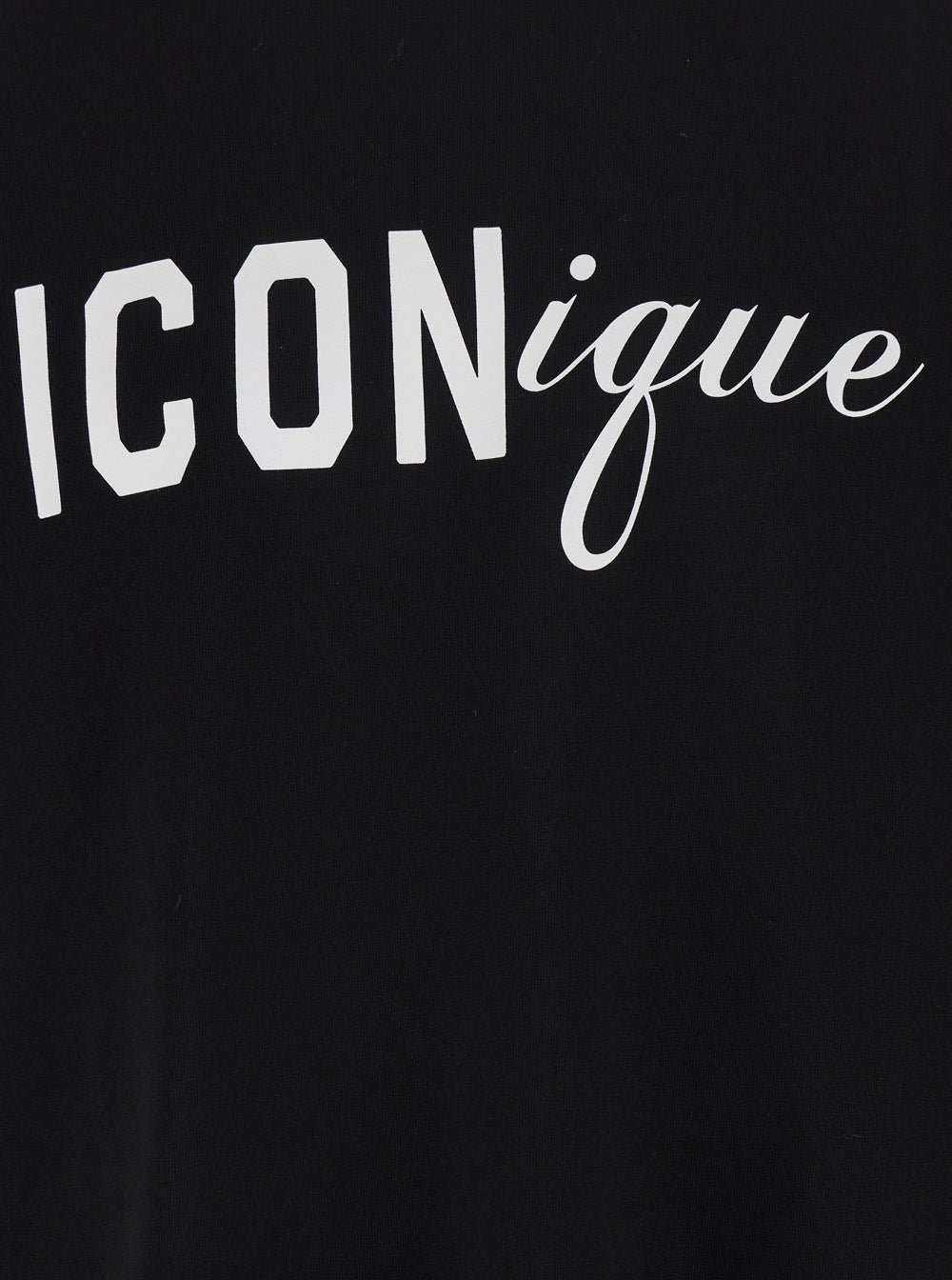 Dsquared2 Men Black T-Shirt With Round Neck And Logo On The Front In Cotton For Men DSQUARED2