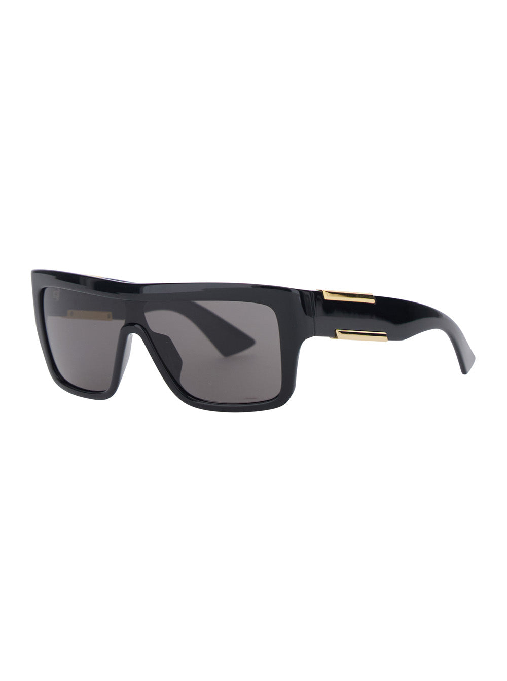 Bottega Veneta Women Black Aviator Sunglasses With Square Lenses And Metal Plates On The Side In Plastic For Women BOTTEGA VENETA