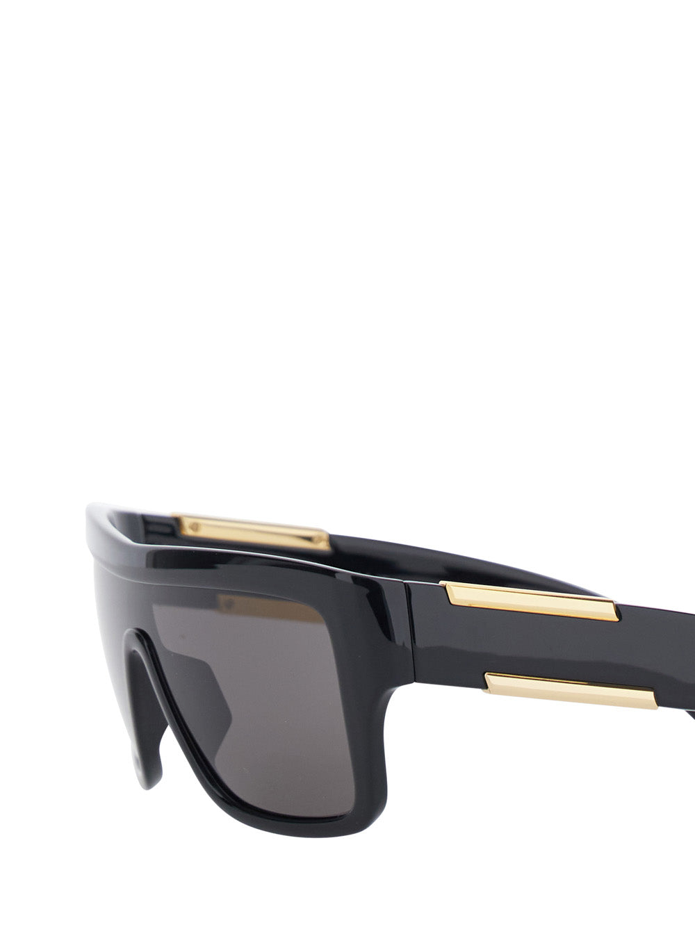 Bottega Veneta Women Black Aviator Sunglasses With Square Lenses And Metal Plates On The Side In Plastic For Women BOTTEGA VENETA