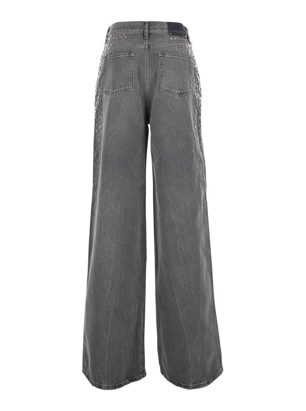 Golden Goose Women Grey Jeans With Studs And Logo Patch On The Back In Denim For Women GOLDEN GOOSE
