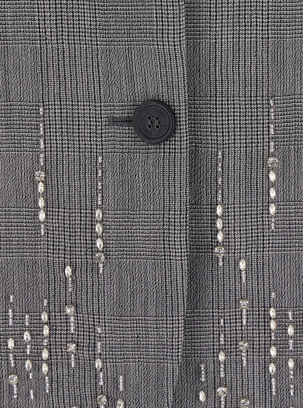 Golden Goose Women Grey Single-Breasted Jacket With Notched Revers And Check Motif All-Over In Virgin Wool For Women GOLDEN GOOSE