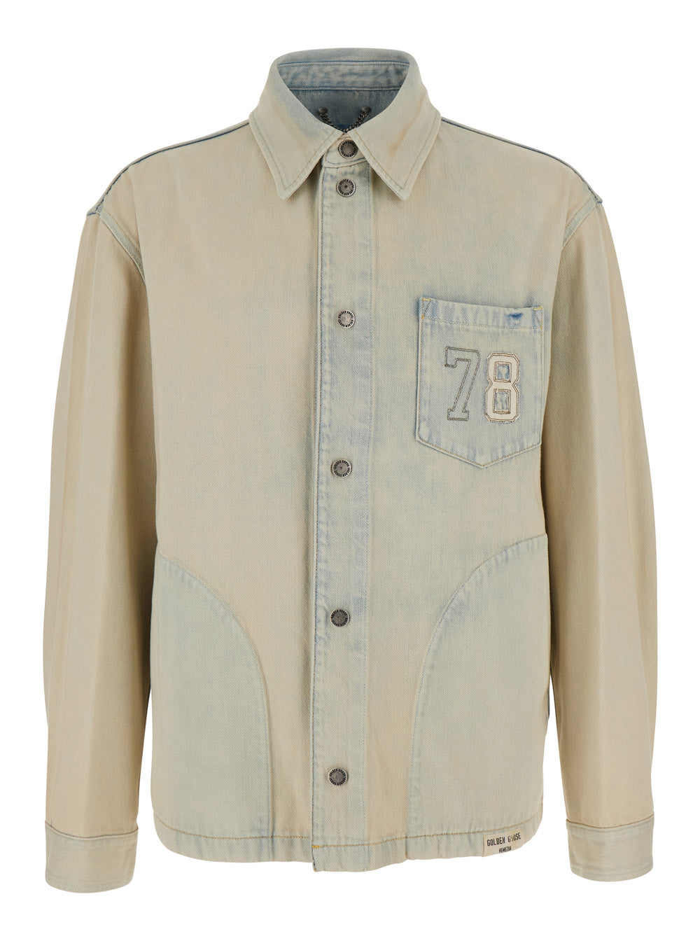 Golden Goose Men Light Blue Jacket With Classic Collar And Vintage Effect In Denim For Men GOLDEN GOOSE