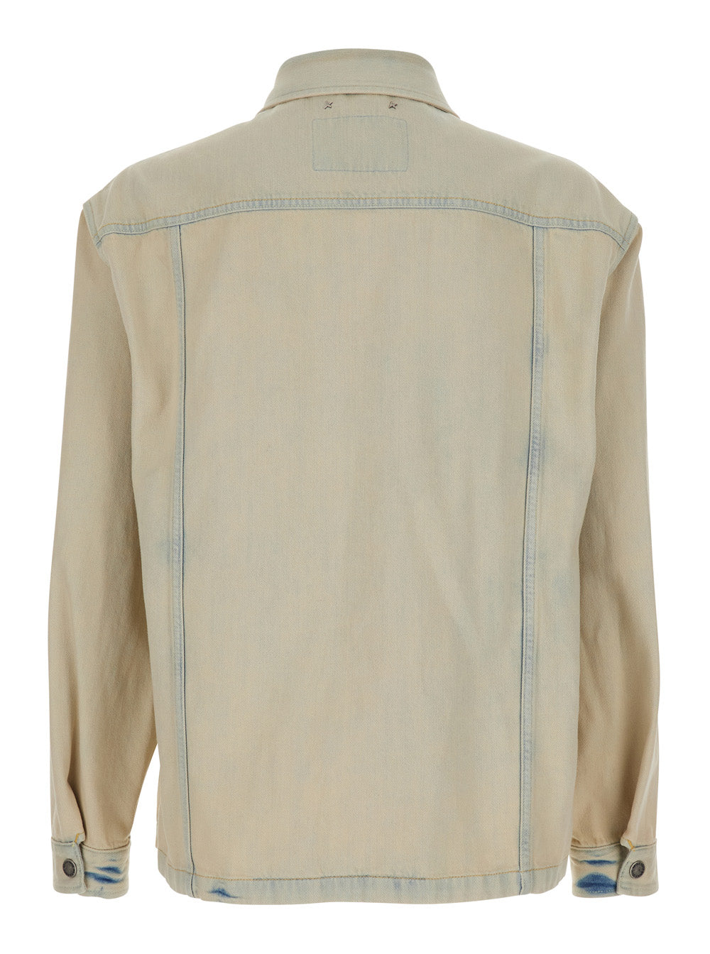 Golden Goose Men Light Blue Jacket With Classic Collar And Vintage Effect In Denim For Men GOLDEN GOOSE