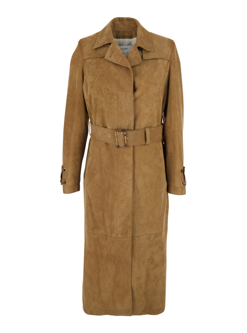 Golden Goose Women Brown Trench With Notched Revers And Front Belt In Suede For Women GOLDEN GOOSE