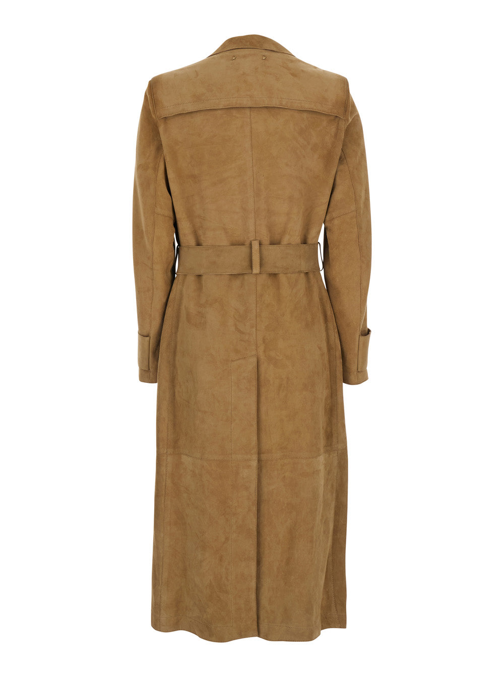 Golden Goose Women Brown Trench With Notched Revers And Front Belt In Suede For Women GOLDEN GOOSE