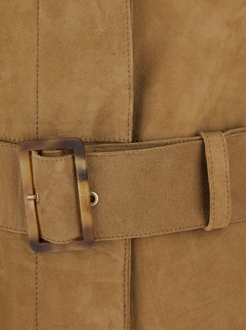 Golden Goose Women Brown Trench With Notched Revers And Front Belt In Suede For Women GOLDEN GOOSE