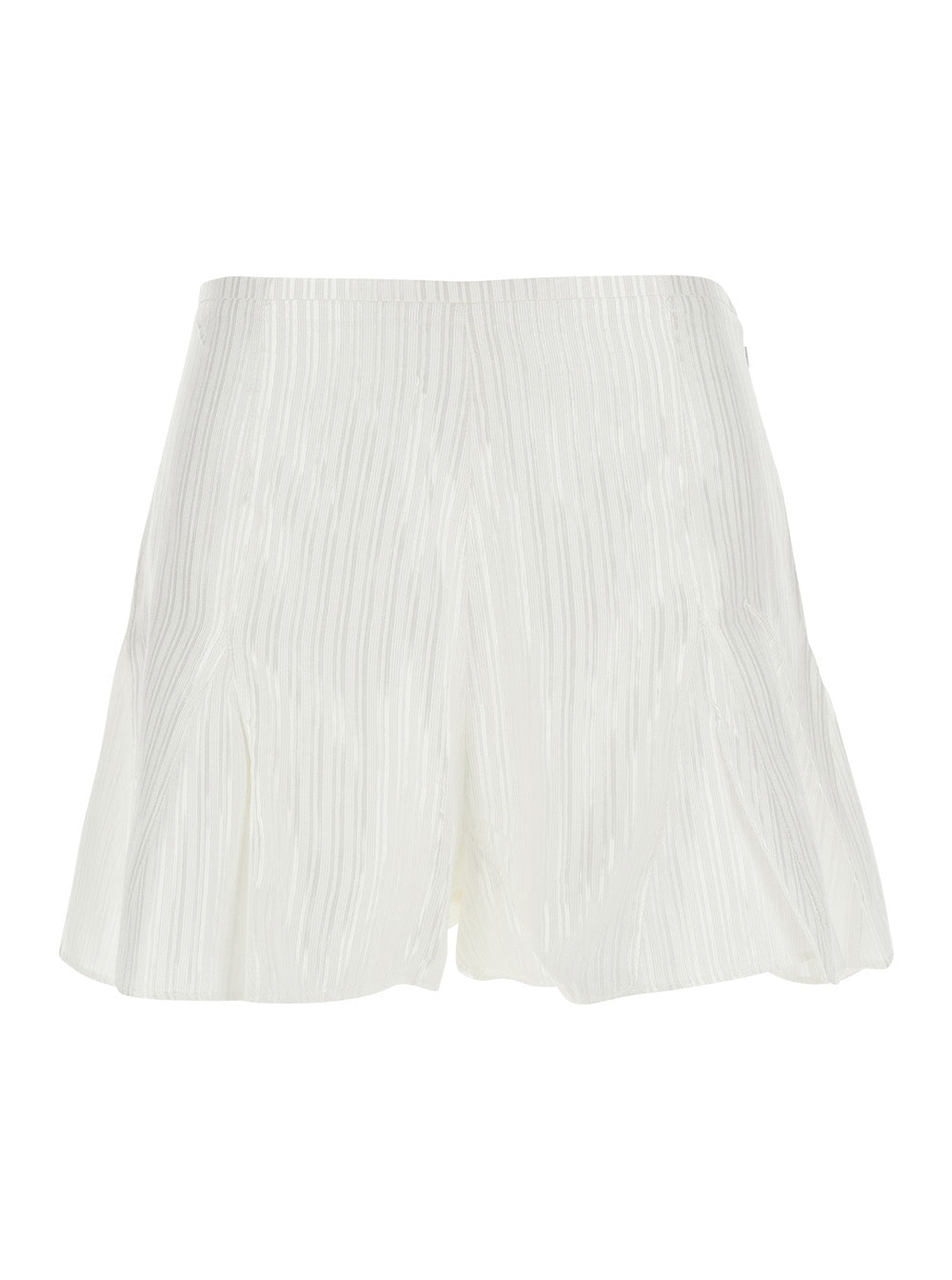Rotate Women White Flowing Striped Shorts In Viscose And Cotton For Women ROTATE