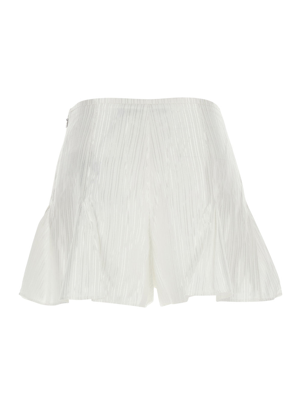 Rotate Women White Flowing Striped Shorts In Viscose And Cotton For Women ROTATE