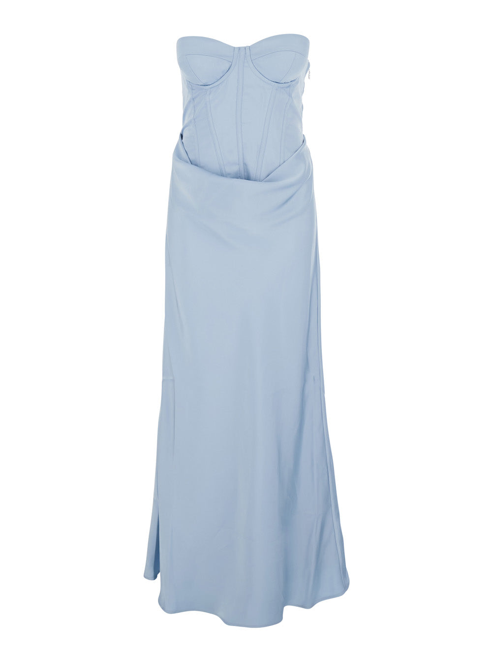 Rotate Women Dress 'Satin Corset Maxi Dress' Blue In Polyester For Women ROTATE