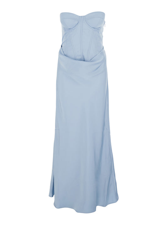 Rotate Women Dress 'Satin Corset Maxi Dress' Blue In Polyester For Women