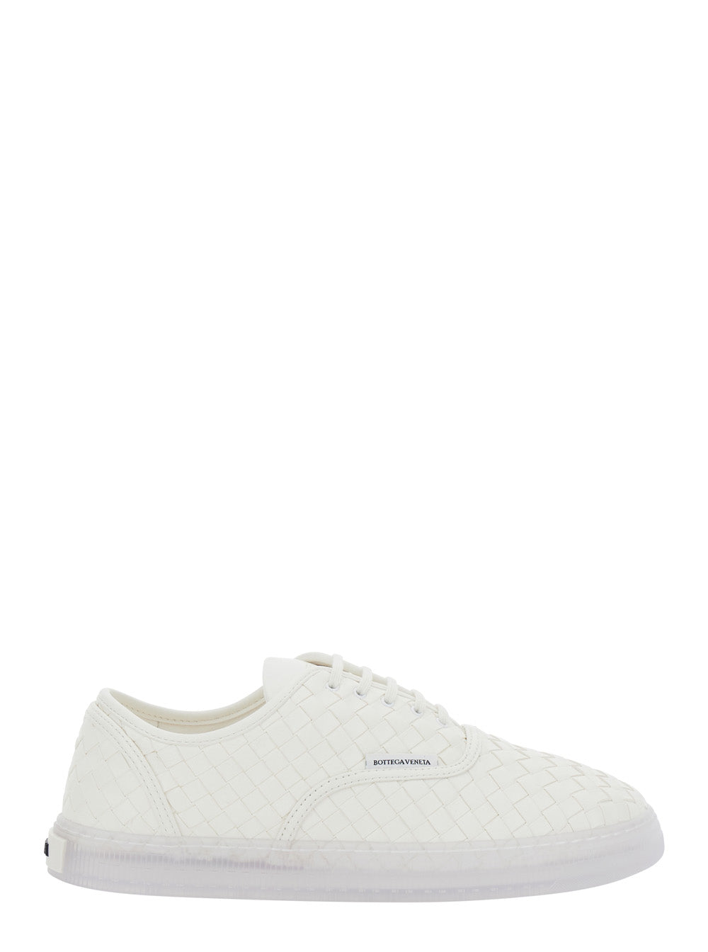Bottega Veneta Women 'Serenawhite Sneakers With Logo Lettering On The Tongue And Intreccio Motif In Leather For Women BOTTEGA VENETA