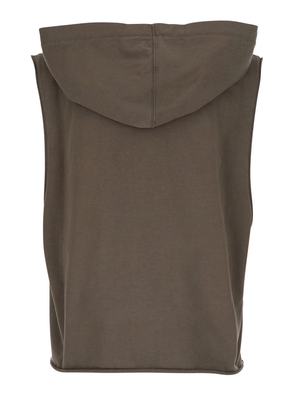 Drkshdw Men Brown Sleeveless Hooded Top With Drawstring In Cotton For Men DRKSHDW