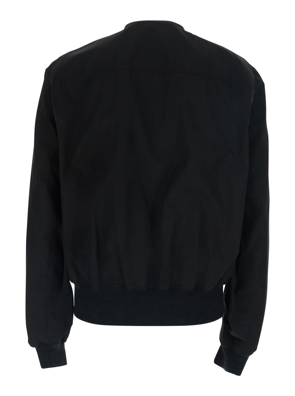 Drkshdw Men Black Bomber Jacket With Bomber Collar And Zip Pockets On The Front In Cotton For Men DRKSHDW