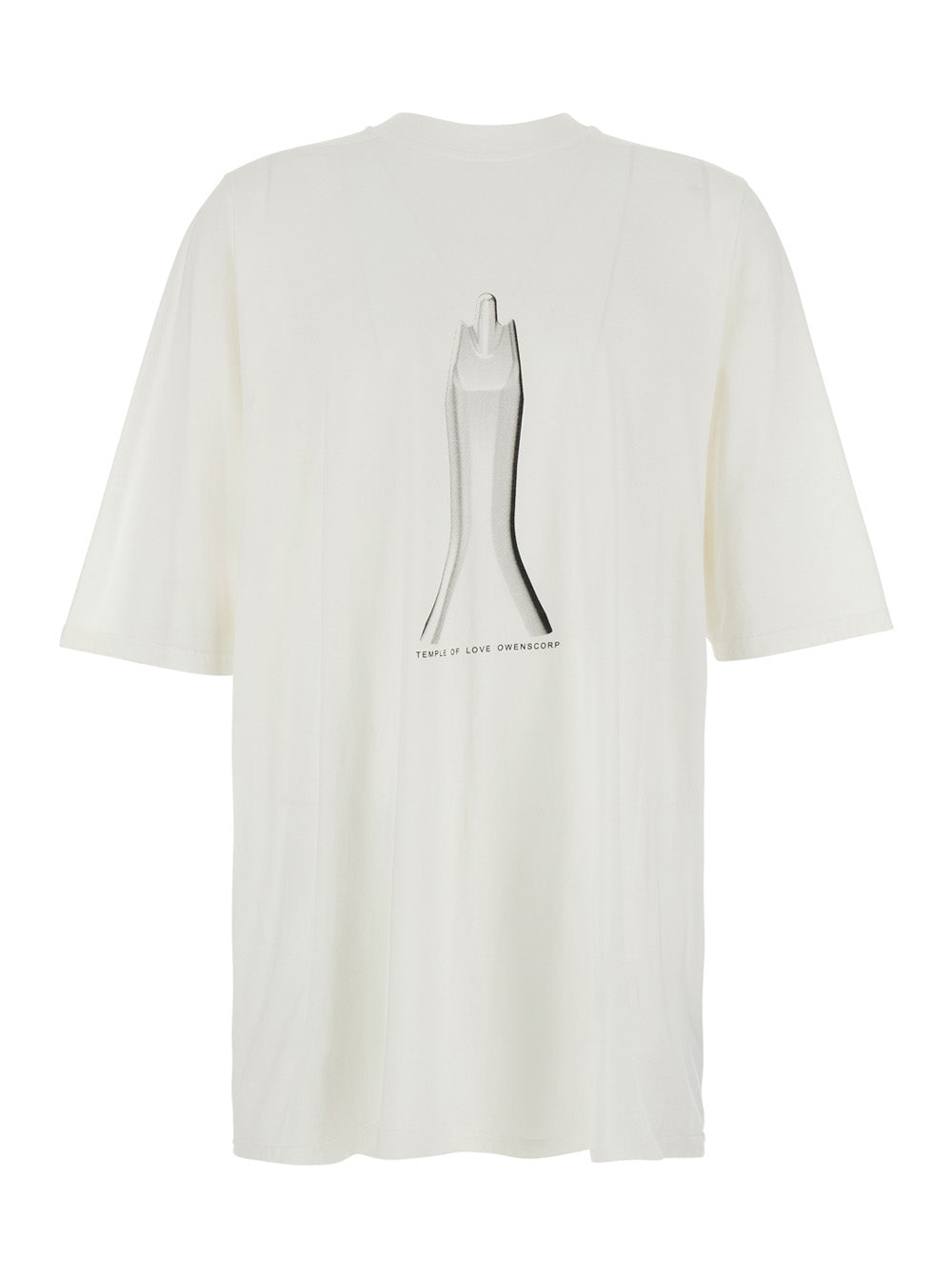 Drkshdw Men White Crew Neck T-Shirt With Maxi Print On The Front In Cotton For Men DRKSHDW