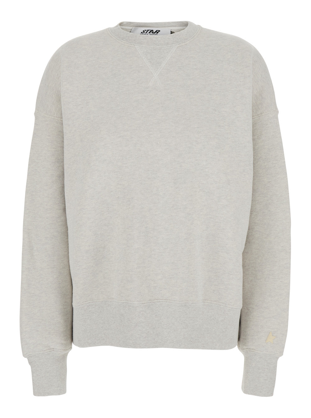 Golden Goose Women Gray Crewneck Sweatshirt With Glitter Logo Lettering On The Front In Cotton For Women GOLDEN GOOSE