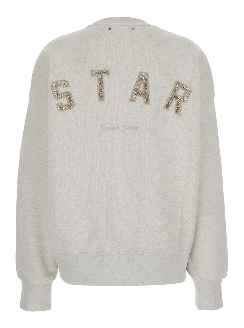 Golden Goose Women Gray Crewneck Sweatshirt With Glitter Logo Lettering On The Front In Cotton For Women GOLDEN GOOSE