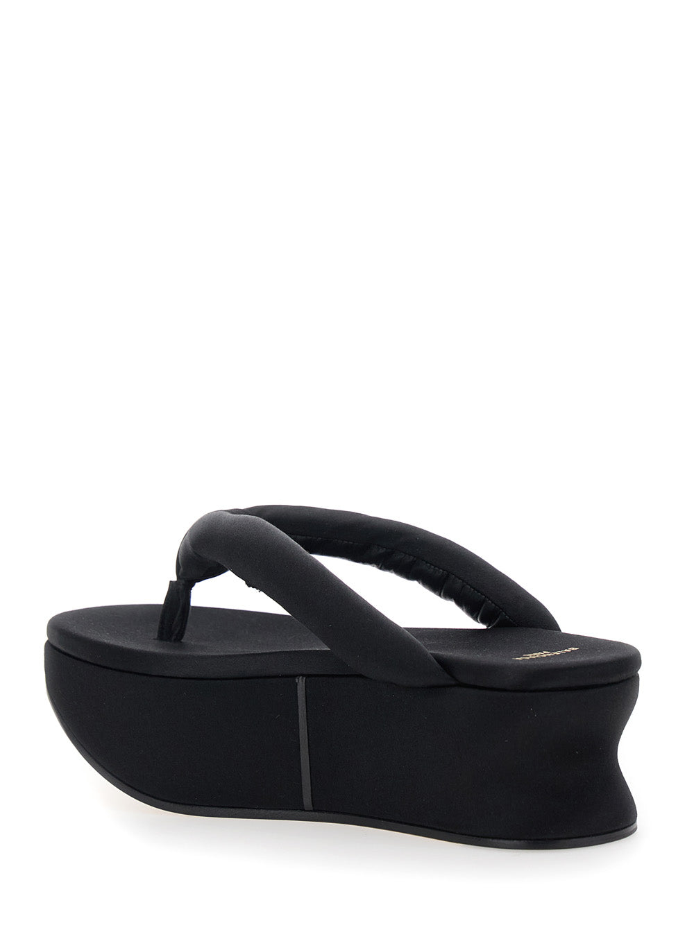 Balenciaga Women 'Gaeta' Black Wedges With Thong Design And Medium Heel In Viscose Blend For Women BALENCIAGA