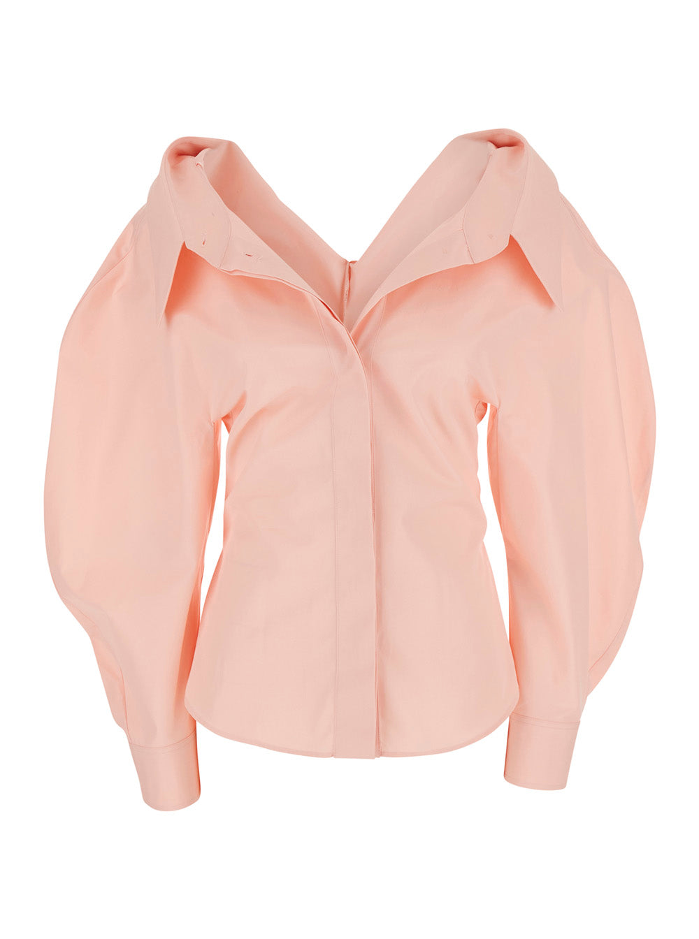 Givenchy Women Pink Fitted Shirt With Cut-Out Design On Front And Back In Cotton For Women GIVENCHY