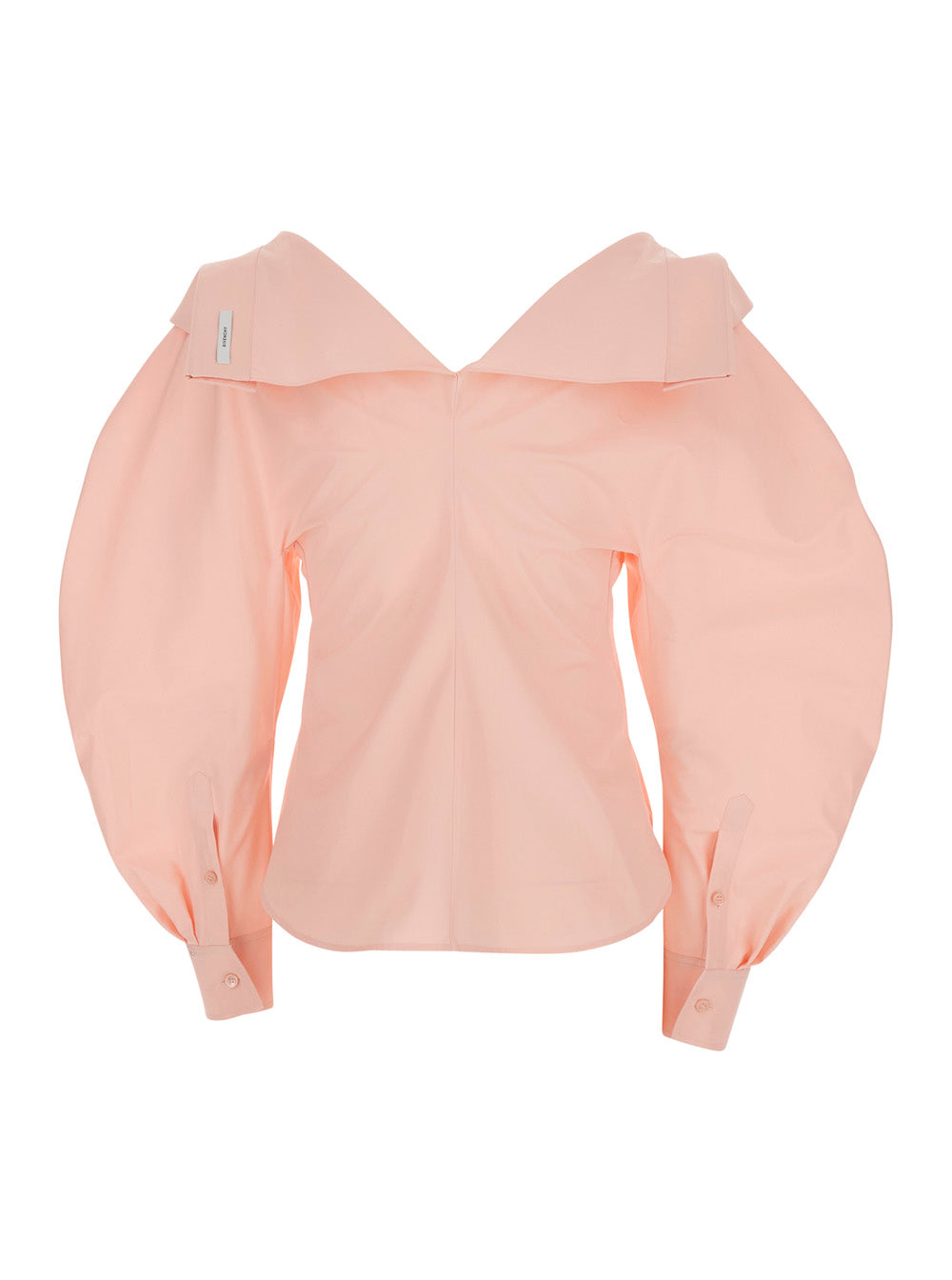 Givenchy Women Pink Fitted Shirt With Cut-Out Design On Front And Back In Cotton For Women GIVENCHY