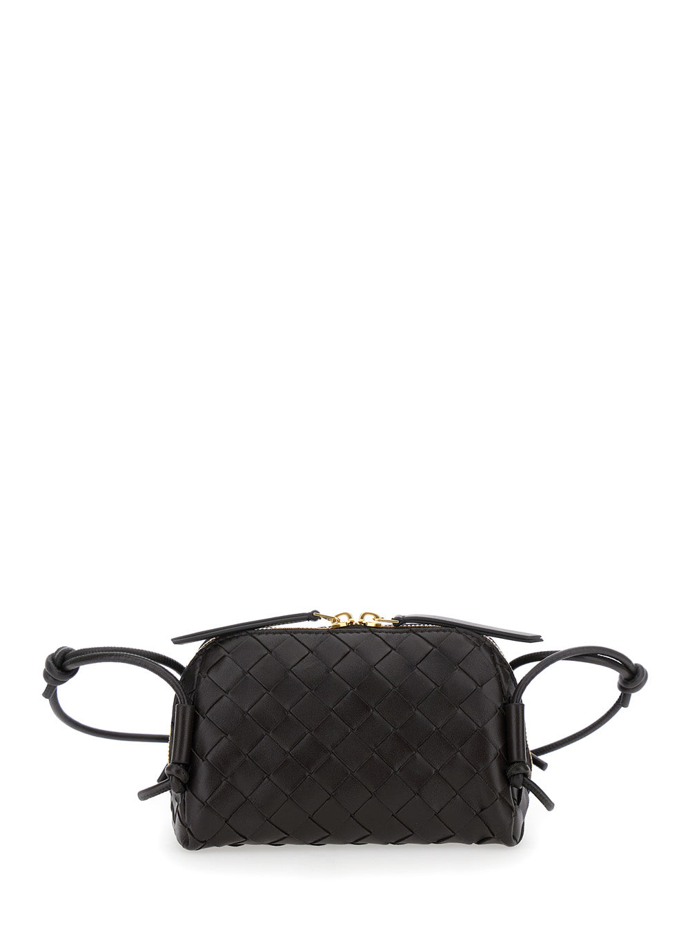 Bottega Veneta Women 'Concert' Brown Crossbody Bag With Adjustable Strap And Intreccio Motif In Suede For Women BOTTEGA VENETA
