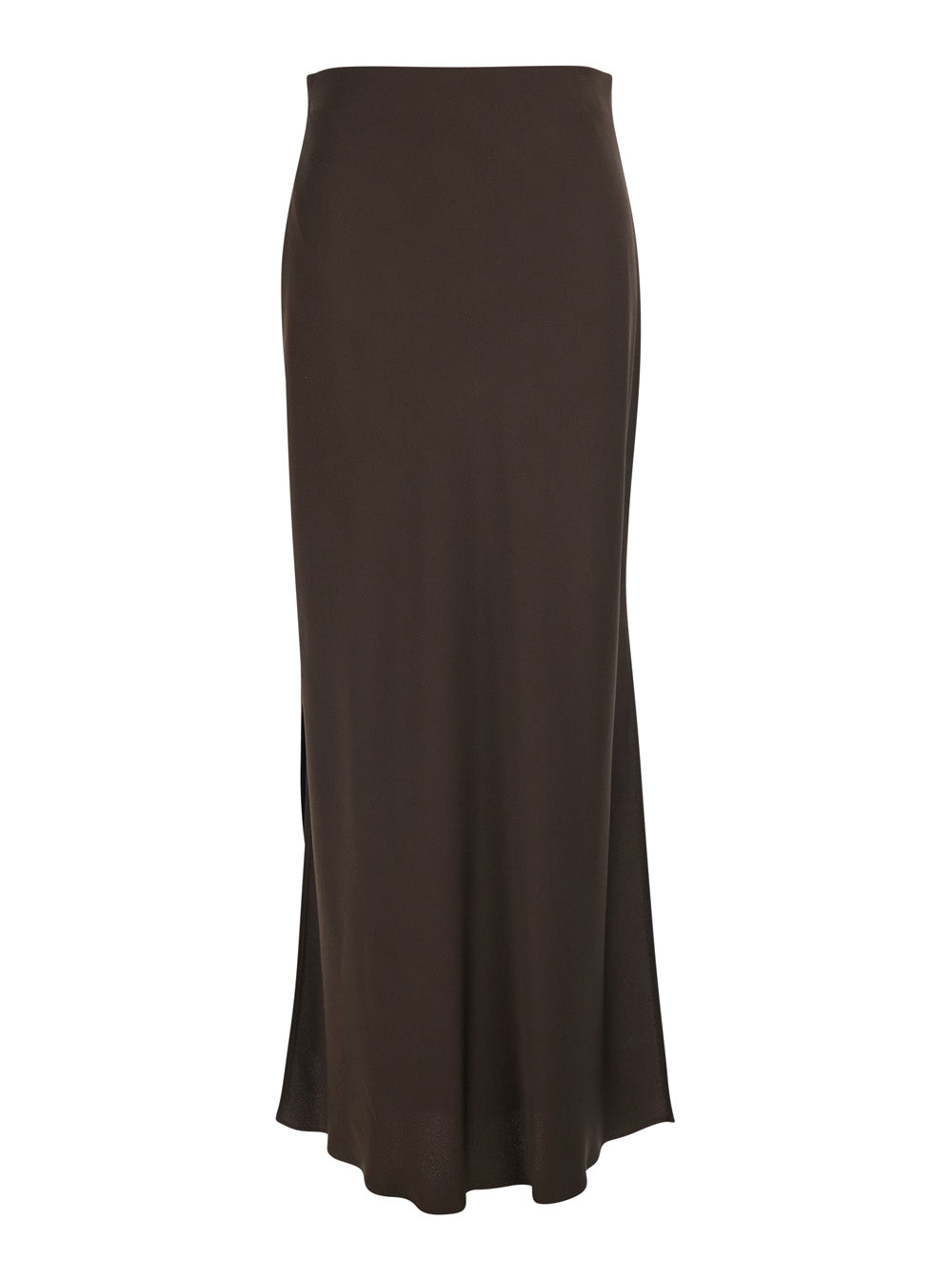 Brunello Cucinelli Women Brown Skirt With Pull-On Design And Two Side Slits In Viscose Blend Women BRUNELLO CUCINELLI