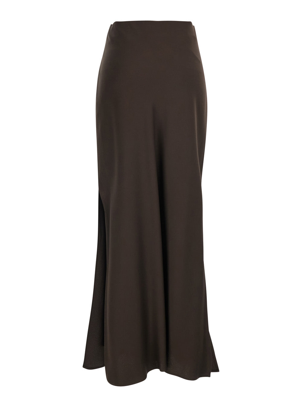 Brunello Cucinelli Women Brown Skirt With Pull-On Design And Two Side Slits In Viscose Blend Women BRUNELLO CUCINELLI