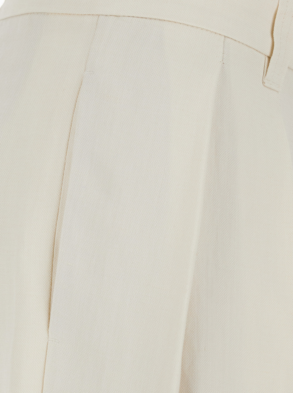 Brunello Cucinelli Women White Pants With Front Pleats And Wide Leg In Viscose And Linen Blend For Women BRUNELLO CUCINELLI